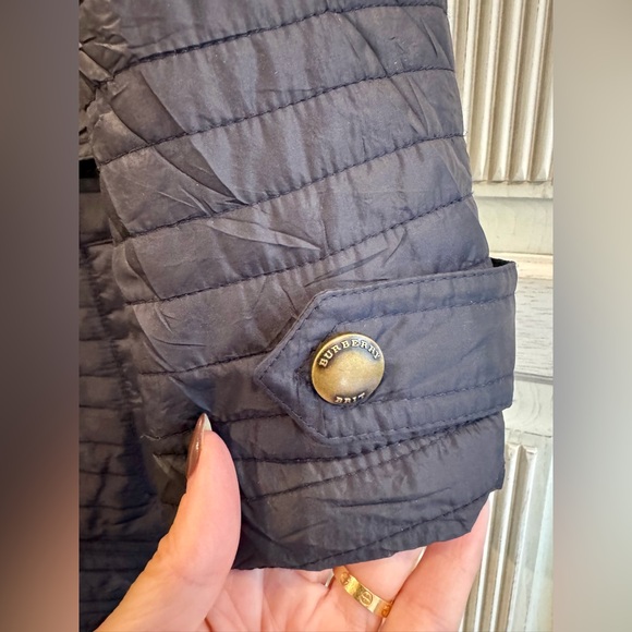 BURBERRY BRIT Womens Quilted Patchwork Puffer Jacket Coat Navy Blue, Small - Picture 8 of 16